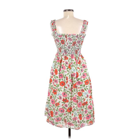 Kate Spade Dress Midi Floral Smocked Garden Blooms Cottagecore Sleeveless A Line - Picture 4 of 7